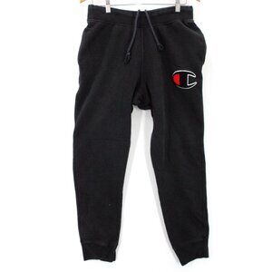 Vintage Champion Reverse Wave Sweatpants Mens Black Big Embroidered Logo Large L